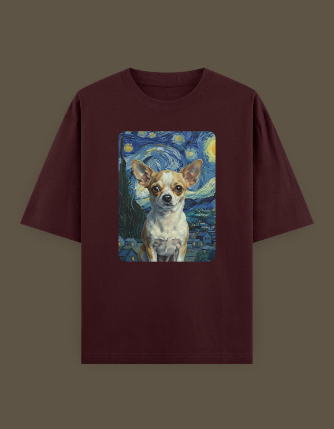 Starry Night Pup  Unisex Oversized Classic T-Shirt