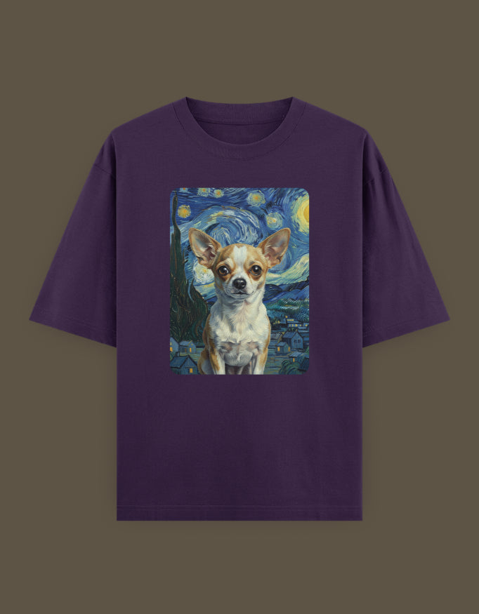 Starry Night Pup  Unisex Oversized Classic T-Shirt