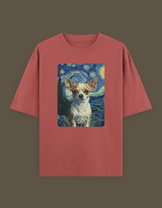 Starry Night Pup  Unisex Oversized Classic T-Shirt
